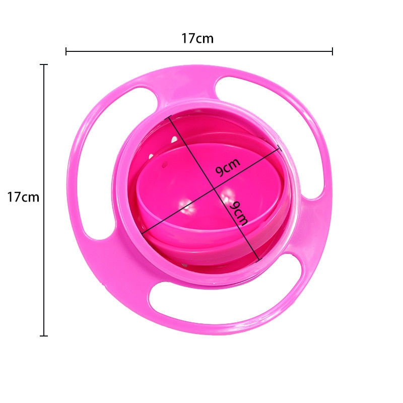 Universal Gyro Bowl Practical Design Children Rotary Balance Novelty Gyro Umbrella 360 Rotate Spill-Proof Solid Feeding Dishes